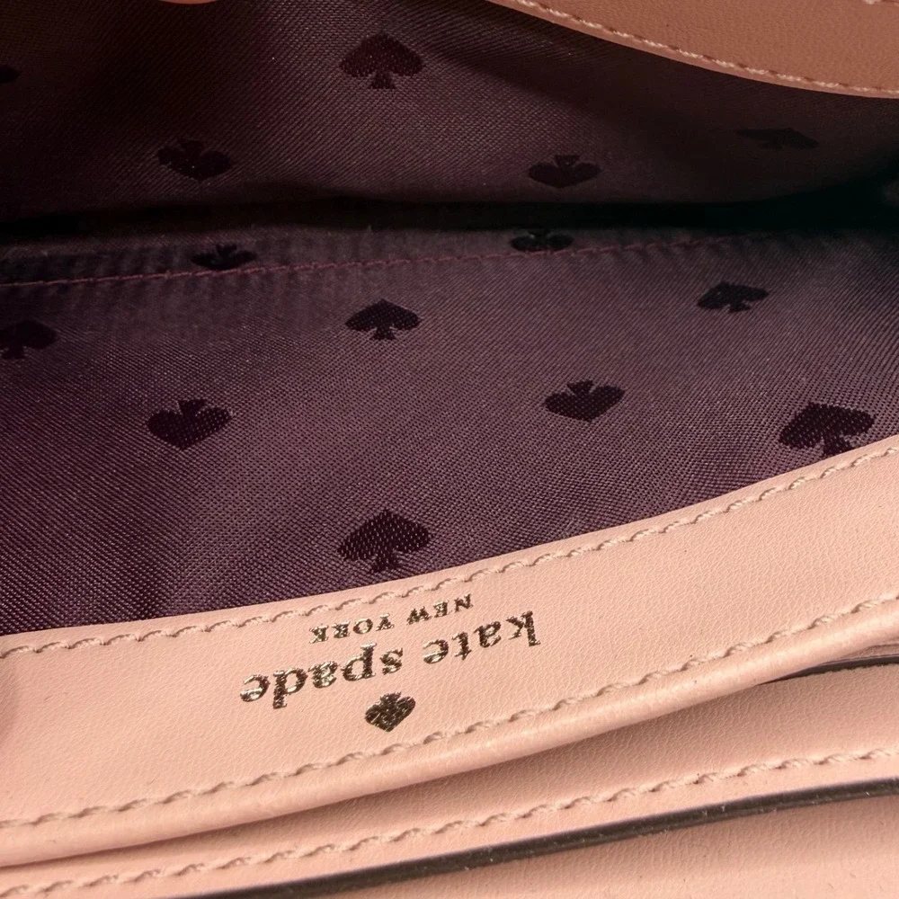 KATE SPADE Staci Colorblock Large Continental Wallet, Deep Red and Blush Pink